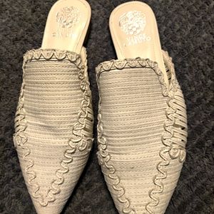 Vince Camuto White Flat Slides Mules